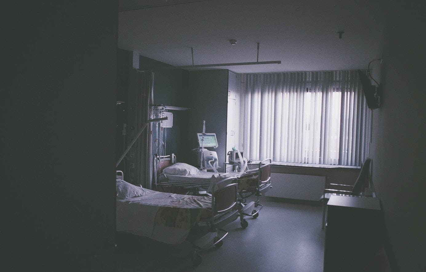 a dark and moody and ominous childrens hospital ward
