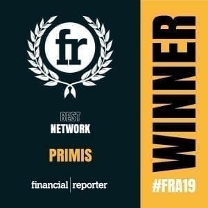 Financial Reporter best network 2019 award image for PRIMIS