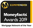 moneyfacts awards badge for mortgage network of the year finalist 2019