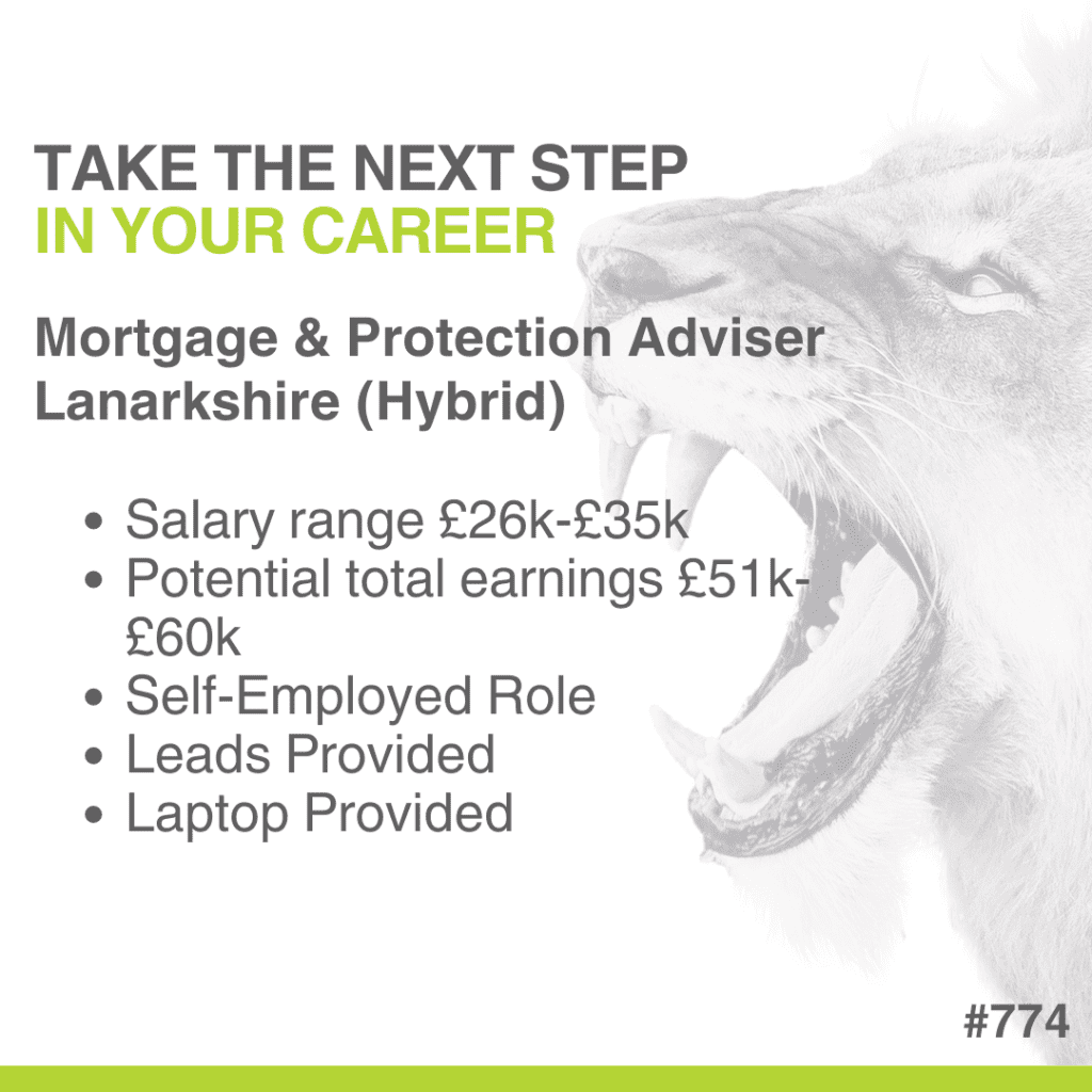 Vacancy artwork for Lanarkshire-based Mortgage & Protection Adviser position